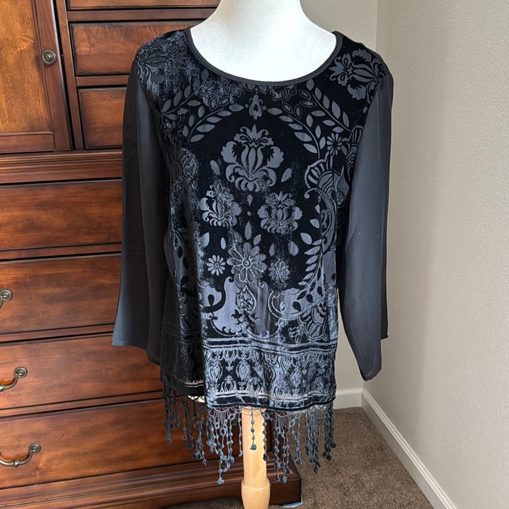Chico’s Velvet Burnout Blouse